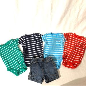 𝅺Carter’s 6 month boys bodysuits & shorts